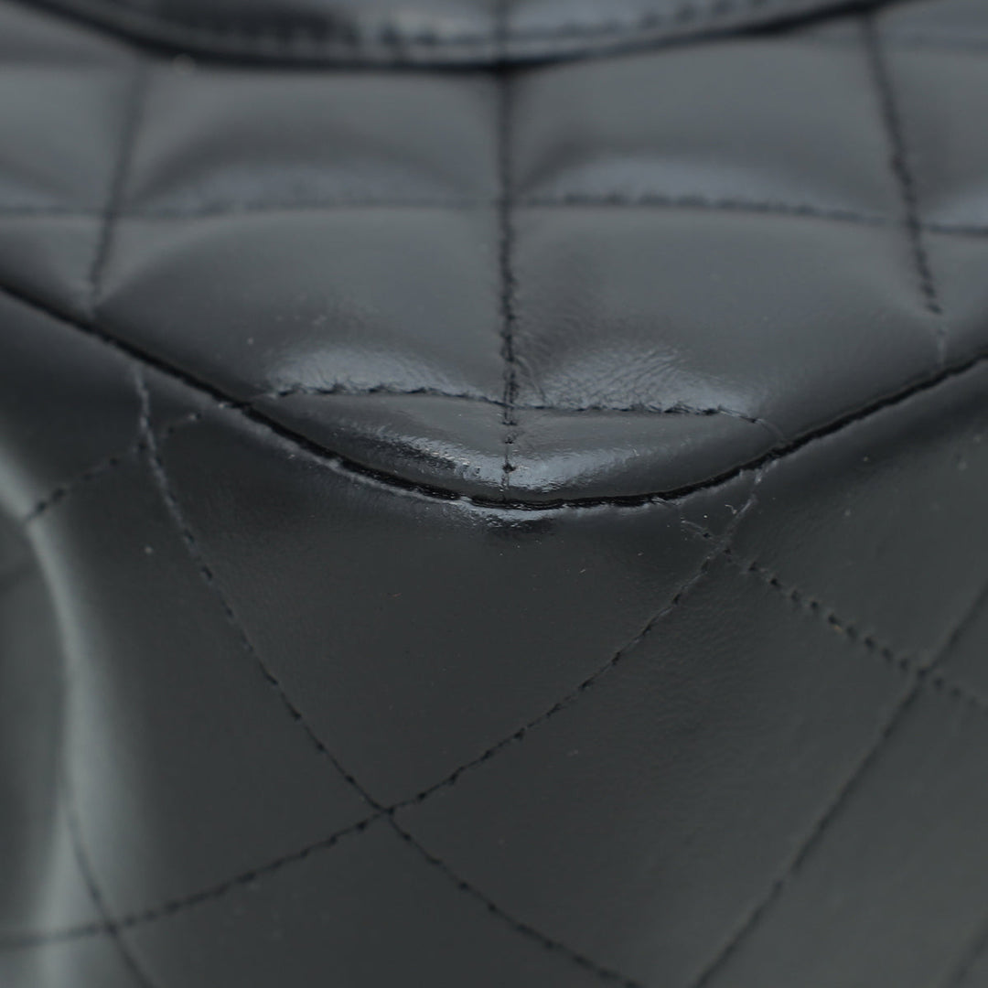 Chanel Black CC Classic Double Flap Jumbo Bag