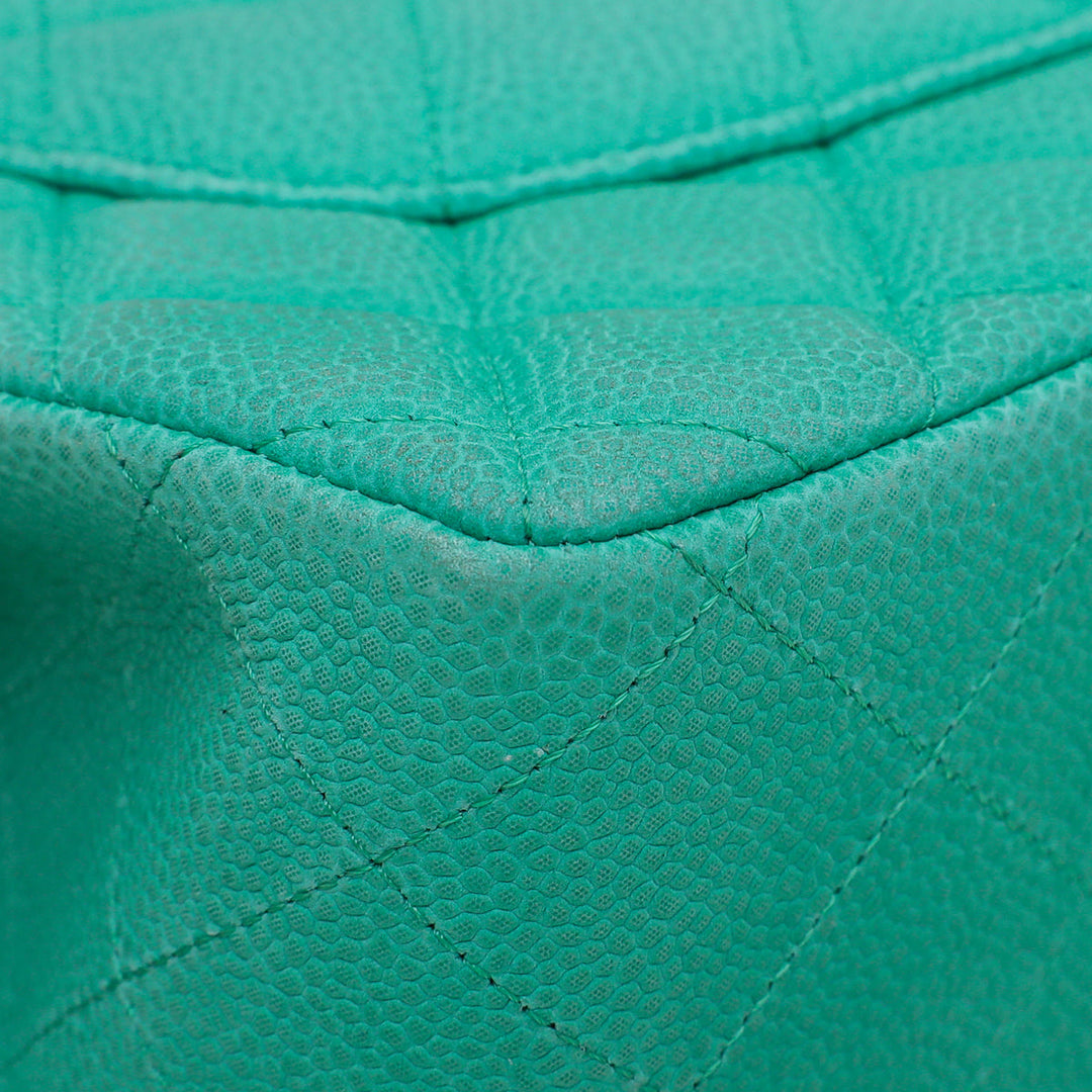 Chanel Green Classic Double Flap Jumbo Bag