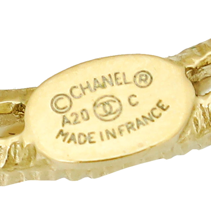 Chanel White CC Pearl Crystal Brooch