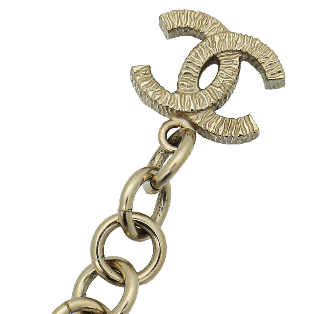 Chanel Ivory CC Pearl Baroque Pearl CC 3 Strands Necklace