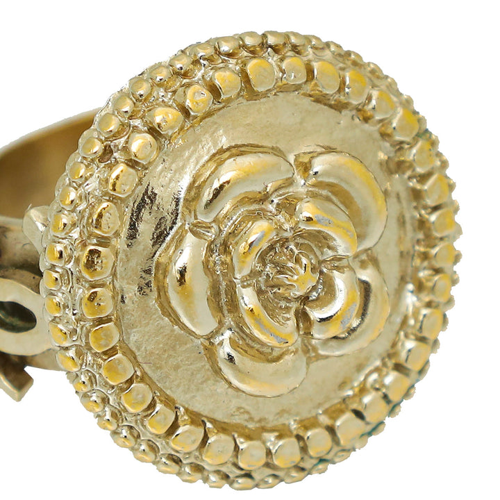 Chanel Gold CC Camellia Flower Small Ring 50