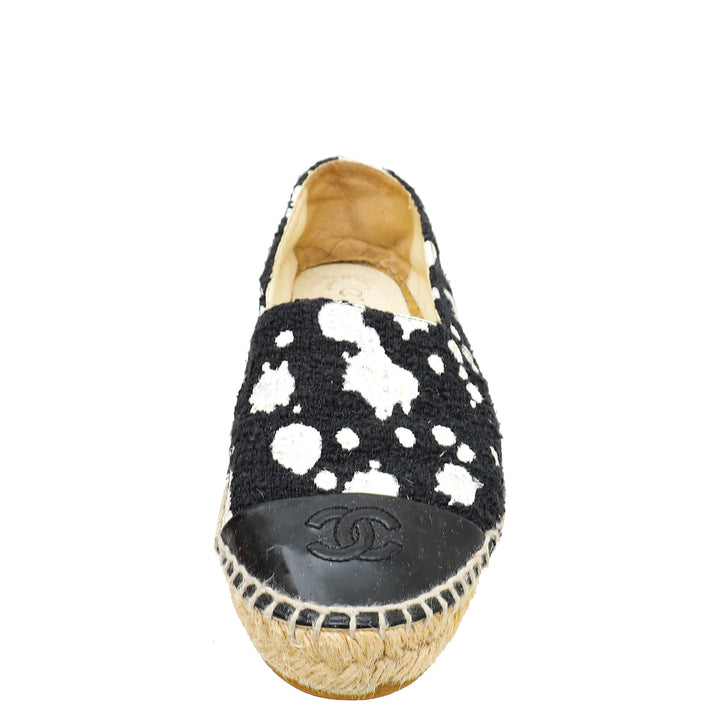Chanel Bicolor CC Cap Toe Tweed Paint Espadrille 36