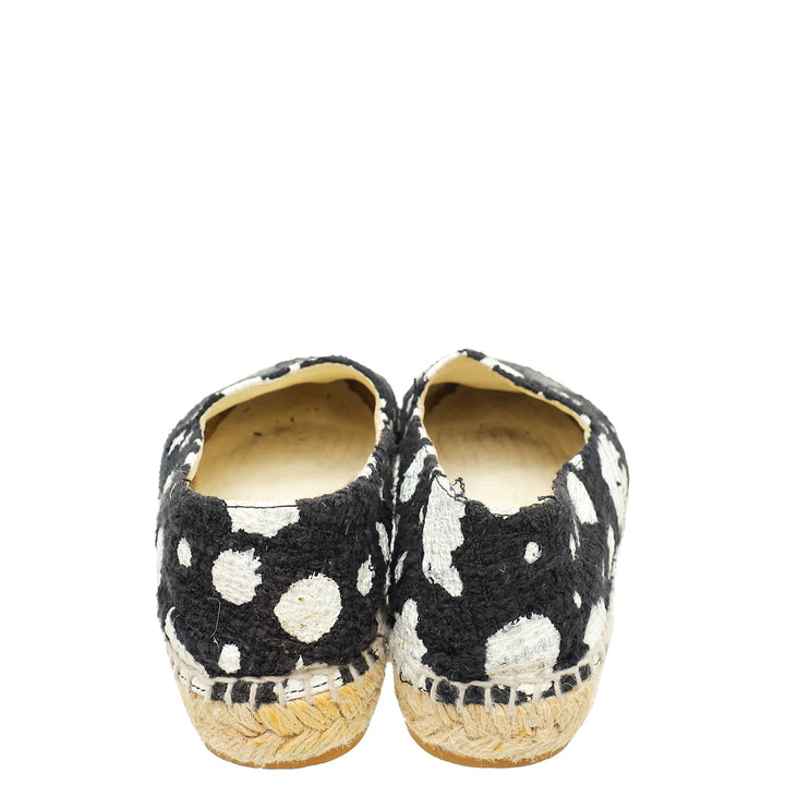Chanel Bicolor CC Cap Toe Tweed Paint Espadrille 36