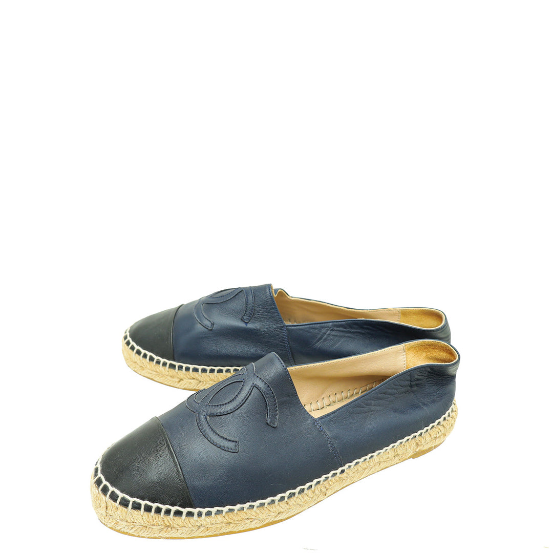 Chanel Bicolor CC Cap Toe Espadrille 39