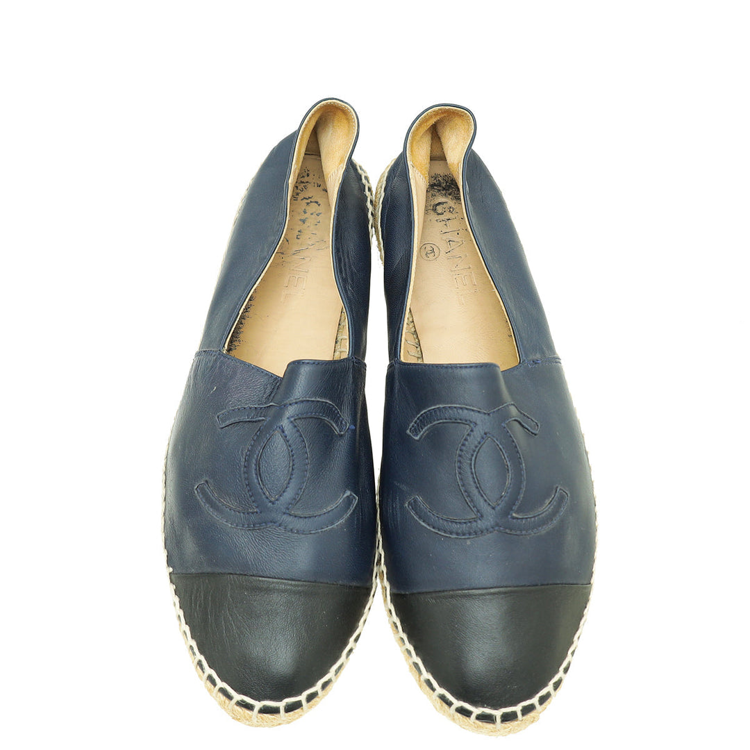 Chanel Bicolor CC Cap Toe Espadrille 39