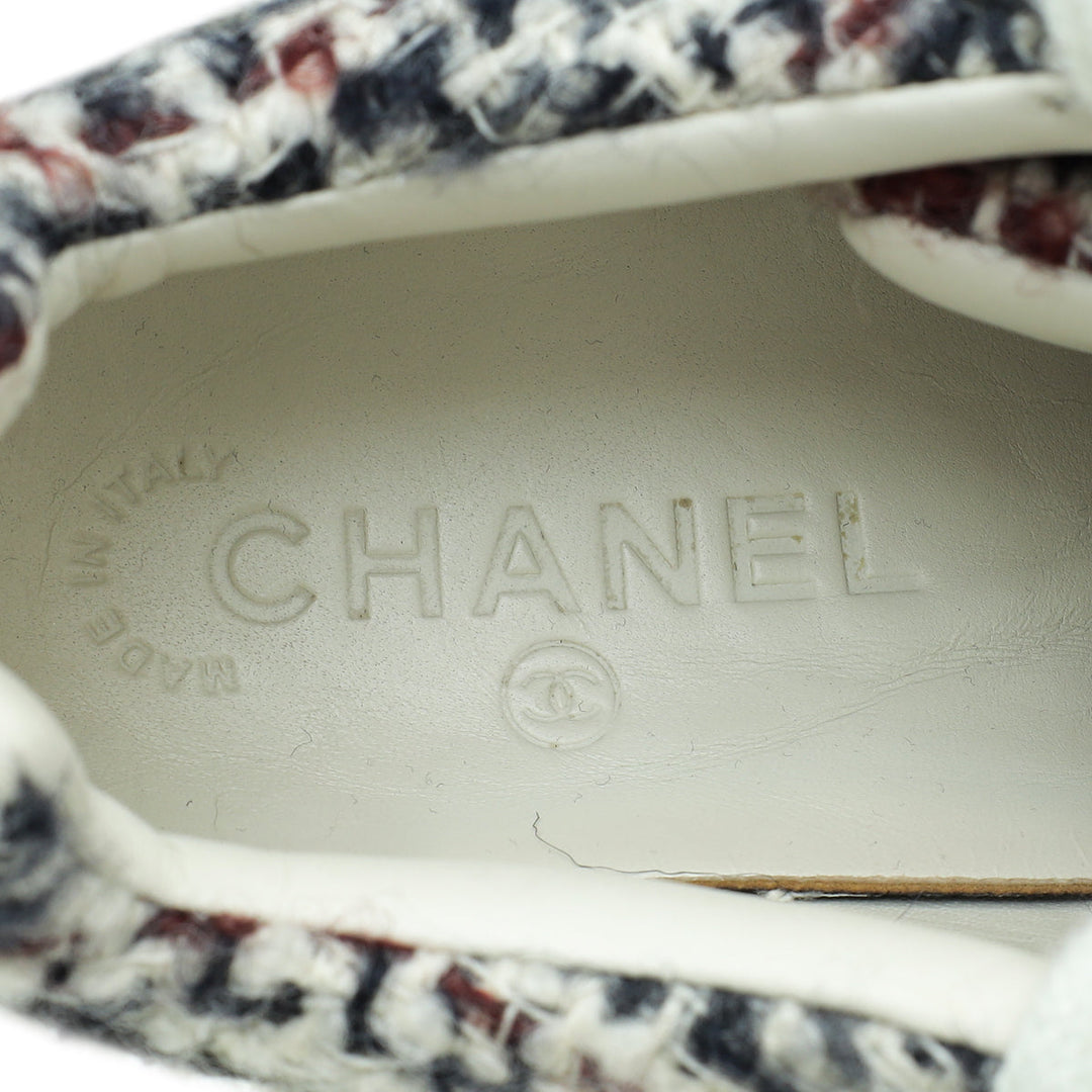 Chanel Grey CC Wool Tweed Trainer Sneaker 36