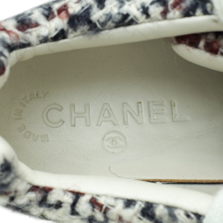 Chanel Grey CC Wool Tweed Trainer Sneaker 36