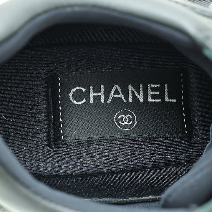 Chanel Black CC Lace Up Sneakers 38