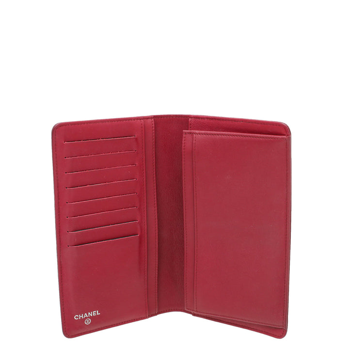 Chanel Red CC Timeless Yen Wallet