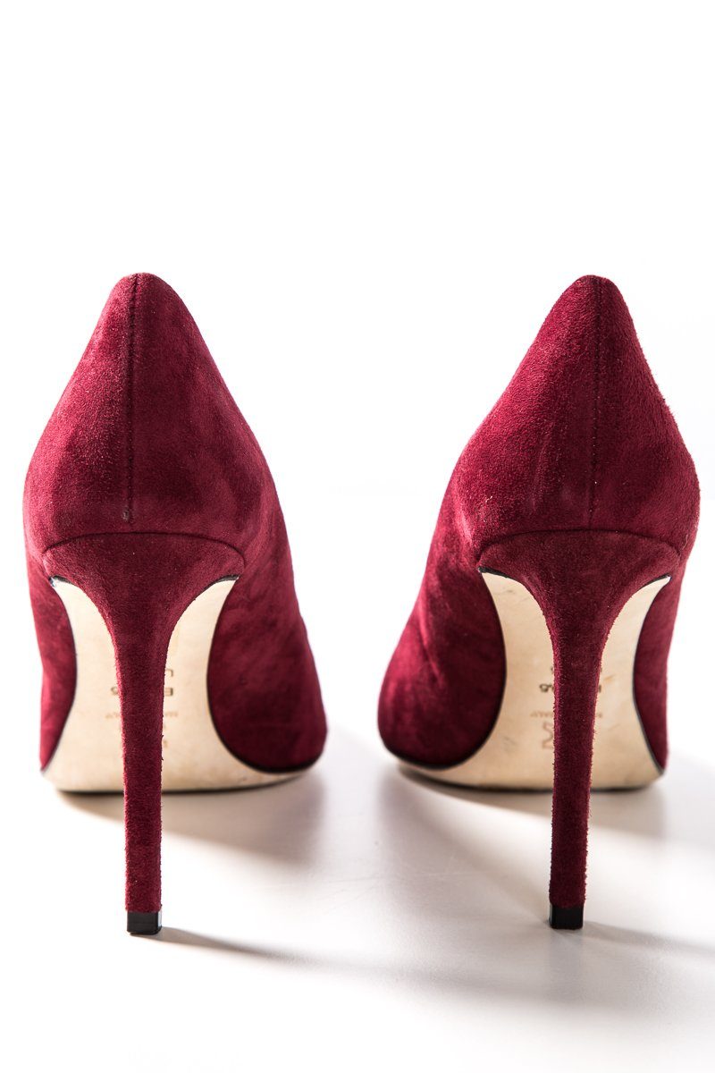 Charles David Maroon Suede Pointed Toe Heels SZ 8.5 sale