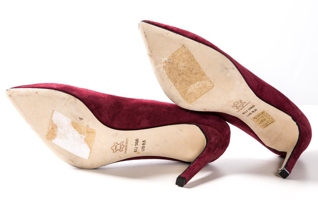 Charles David Maroon Suede Pointed Toe Heels SZ 8.5 sale