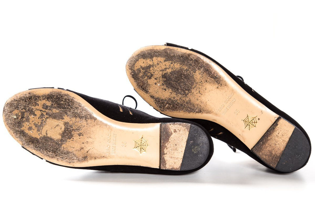 Charlotte Olympia Black Suede Eden Sandals SZ 35 Sale