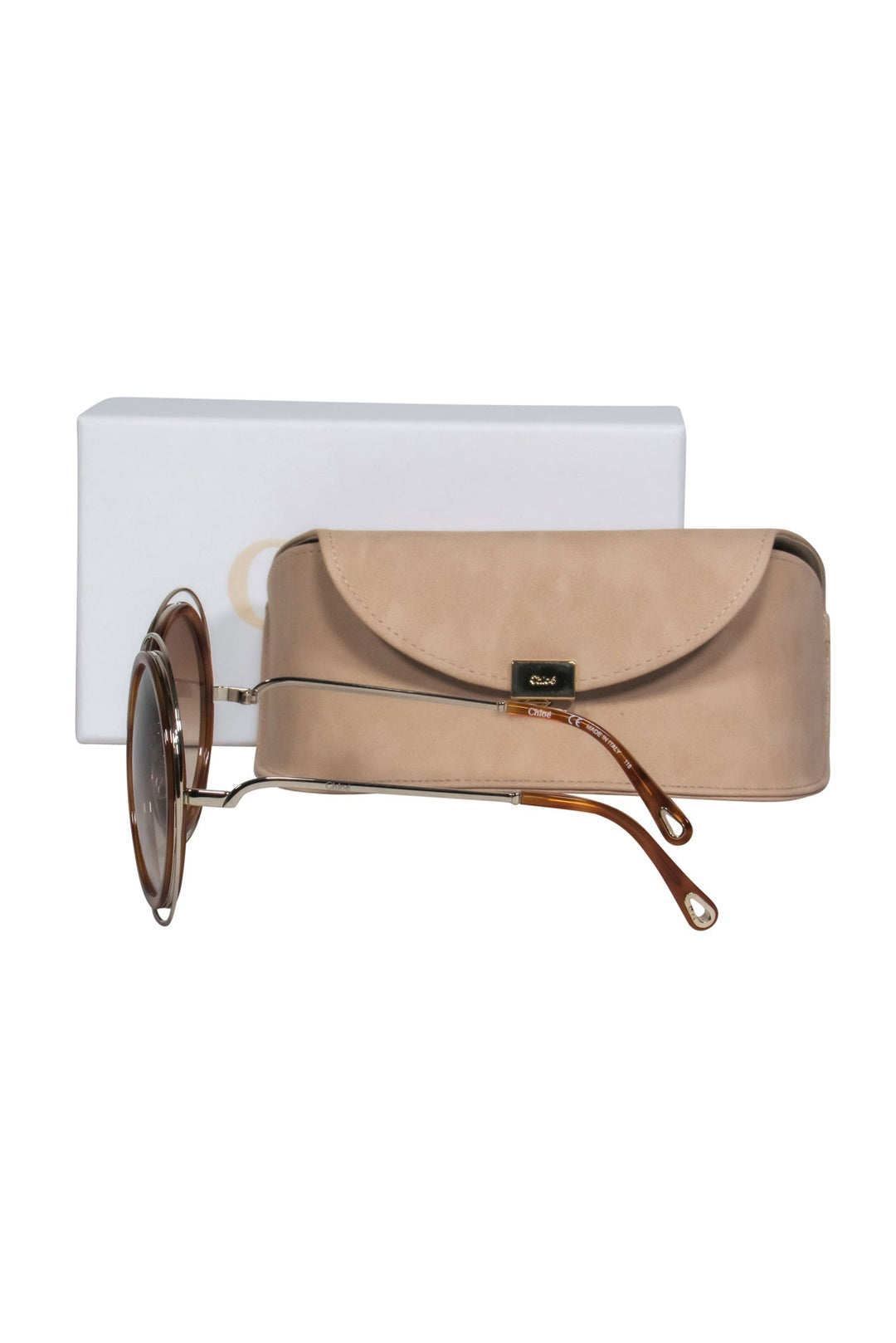 Chloe - Brown Tortoise Large Round Sunglasses