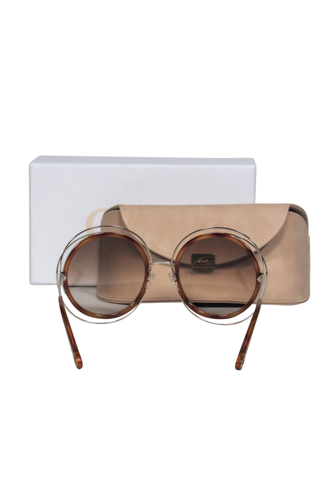 Chloe - Brown Tortoise Large Round Sunglasses