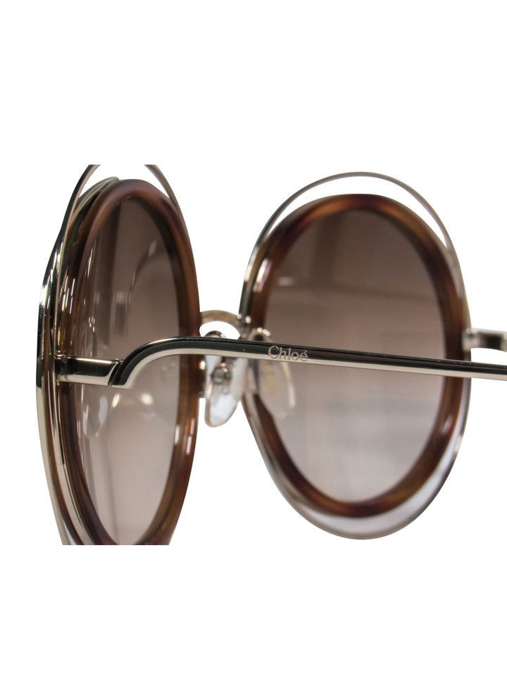 Chloe - Brown Tortoise Large Round Sunglasses