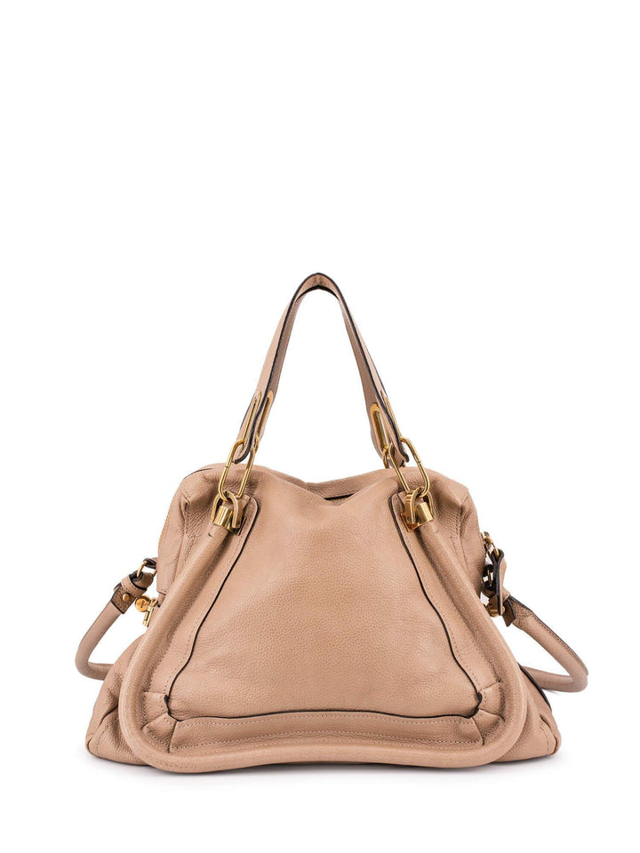 Chloe Calfskin Medium Paraty Bag Beige