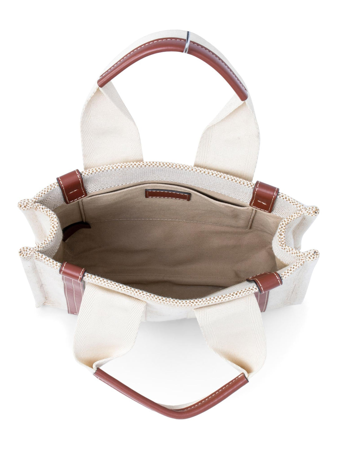 Chloe Canvas Leather Small Woody Tote Tan Brown