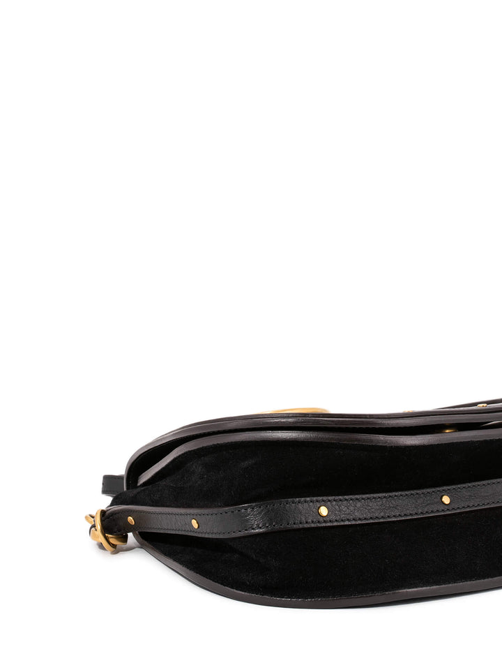 Chloe Leather Medium Nile Bracelet Bag Black