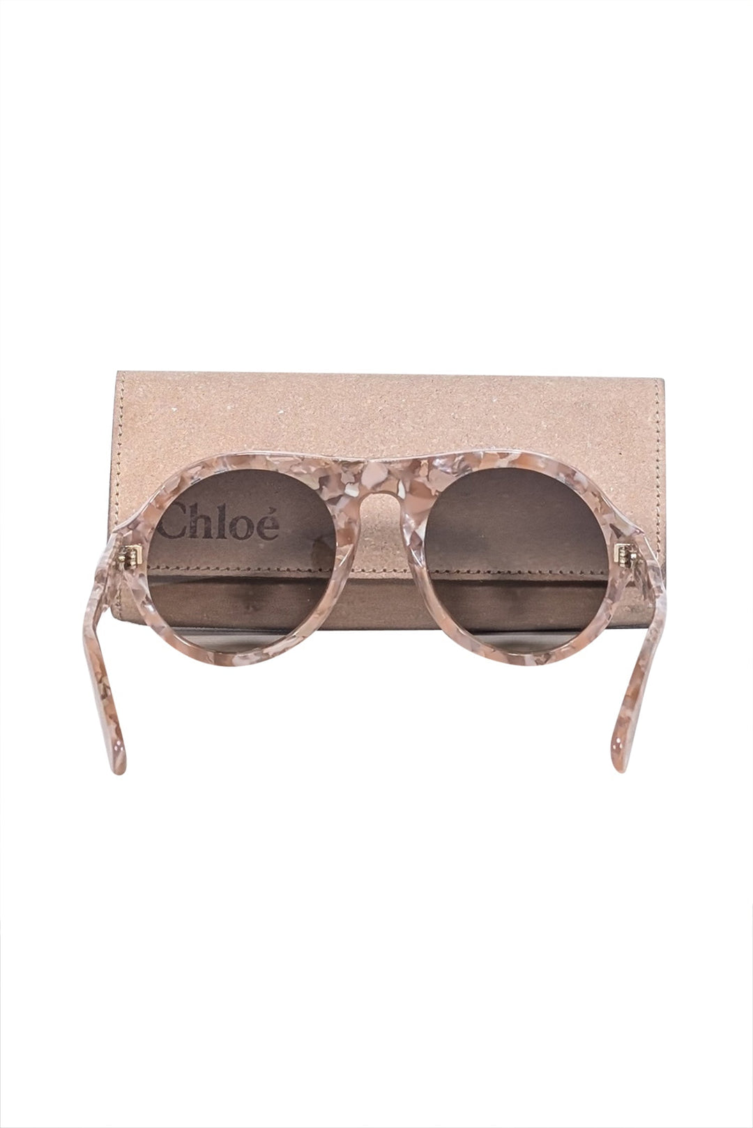 Chloe - Pink Recycled Acetate Round Sunglasses