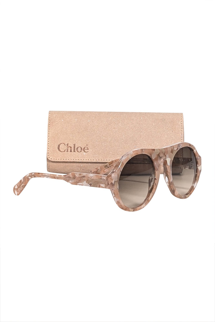 Chloe - Pink Recycled Acetate Round Sunglasses