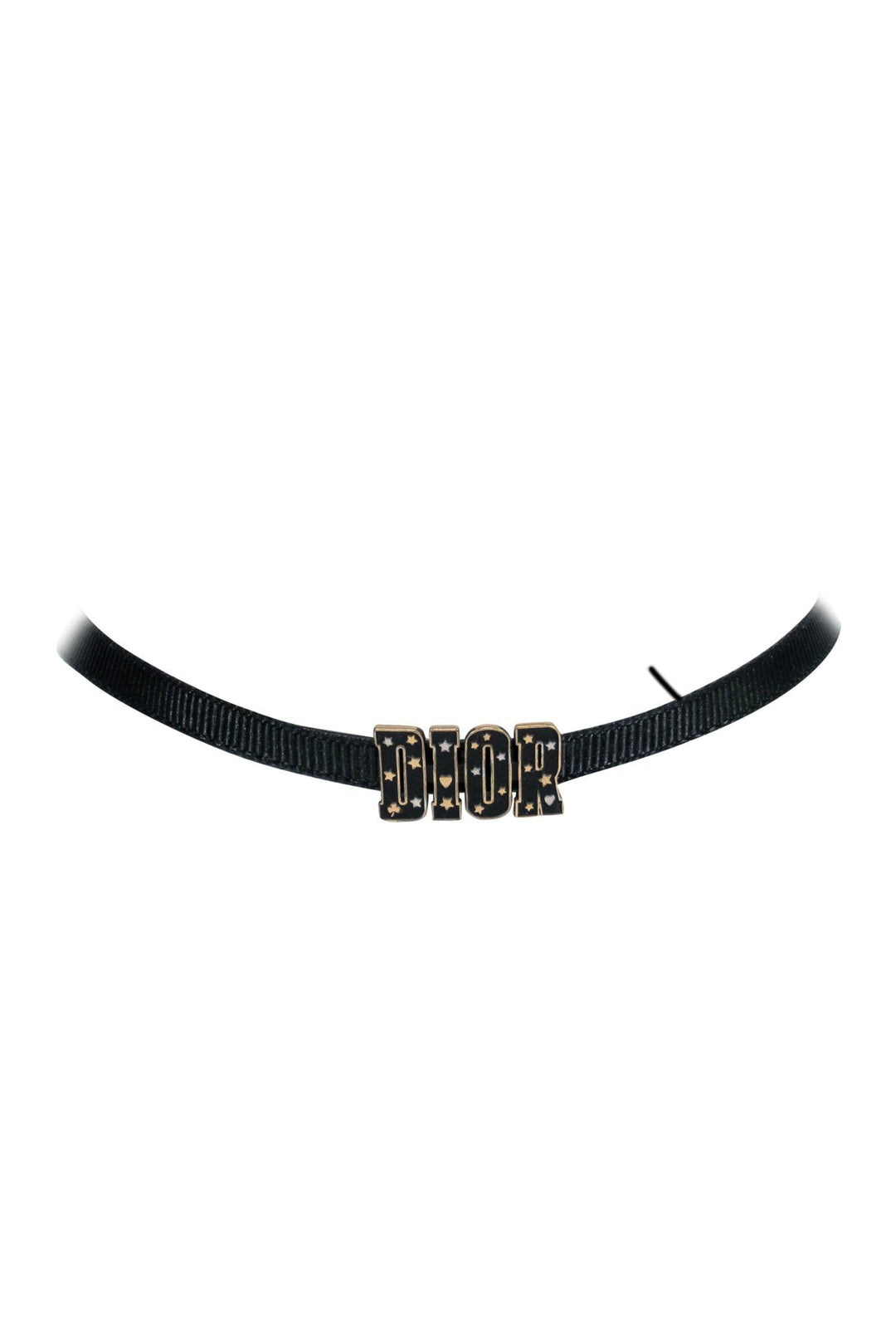 Christian Top quality Dior - Black Ribbon "Top quality Dior" Choker w/ Stars & Hearts