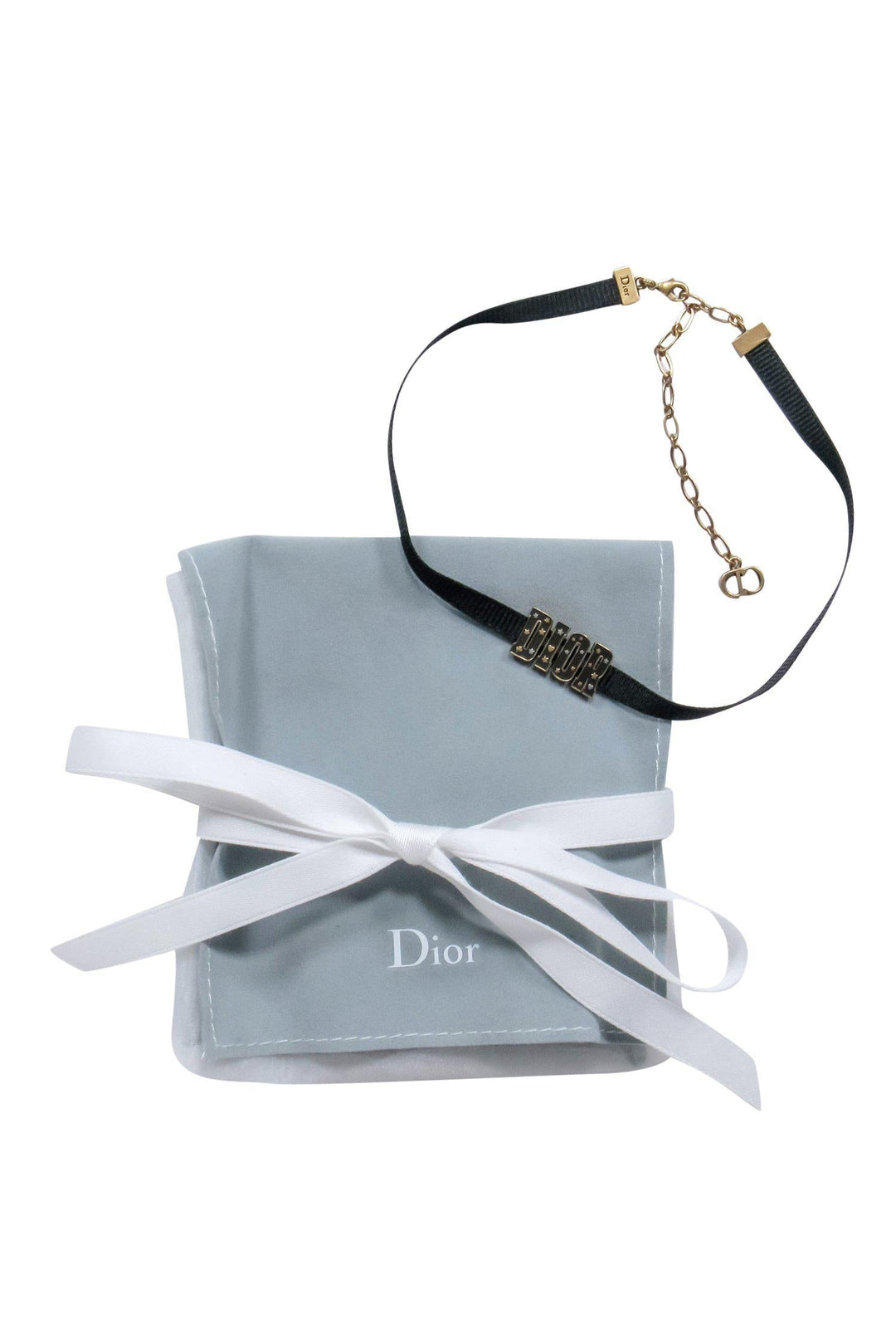 Christian Top quality Dior - Black Ribbon "Top quality Dior" Choker w/ Stars & Hearts