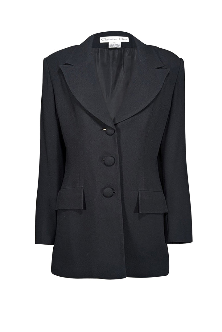 Christian Top quality Dior - Black Three Button Blazer Sz 10