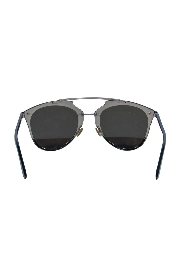 Christian Top quality Dior - Blue & Silver Reflective Aviator Sunglasses