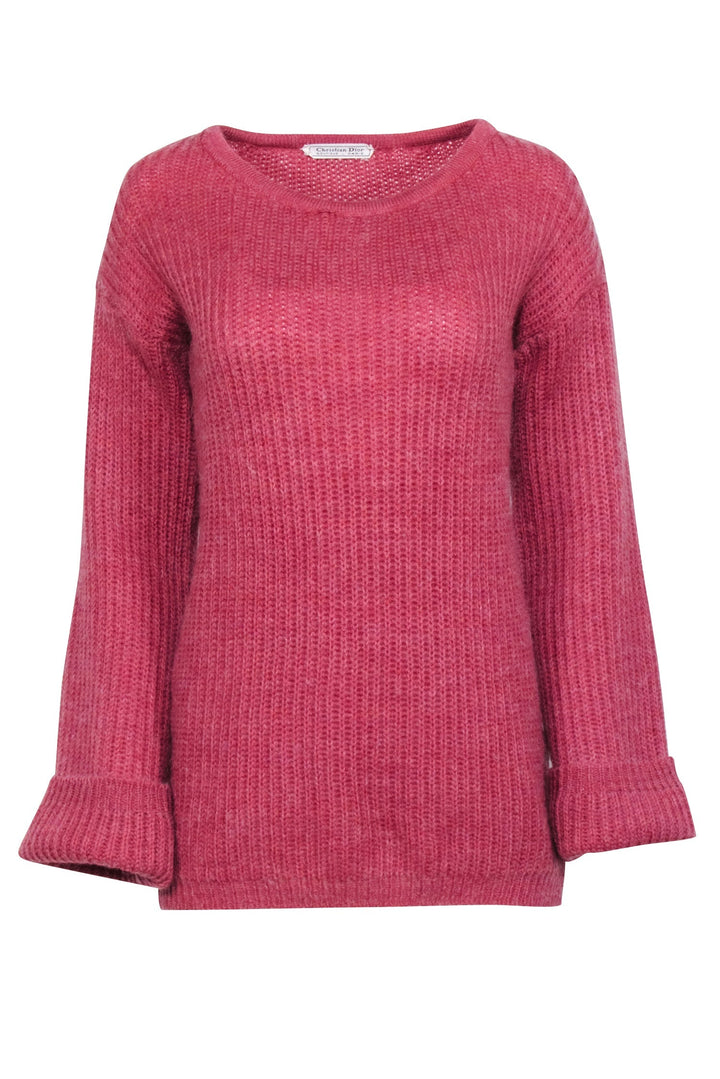 Christian Top quality Dior - Dark Pink Knit Crewneck Sweater Sz 10