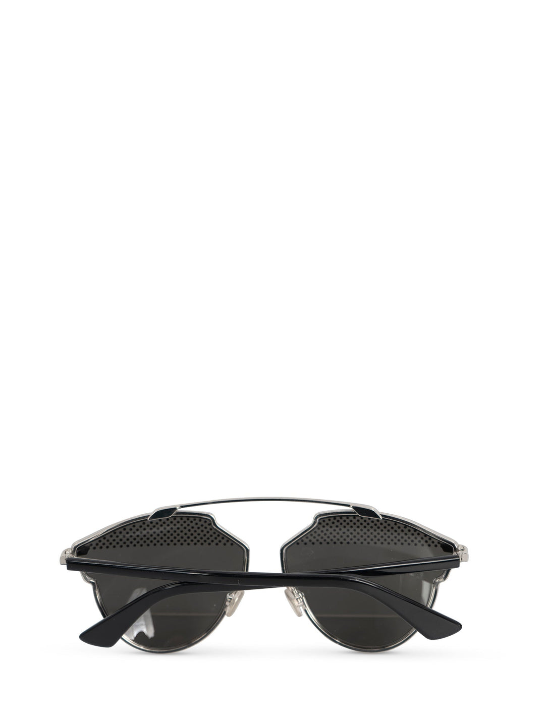 Christian Top quality Dior "Top quality Dior So Real S" Cat Eye Sunglasses Silver Black