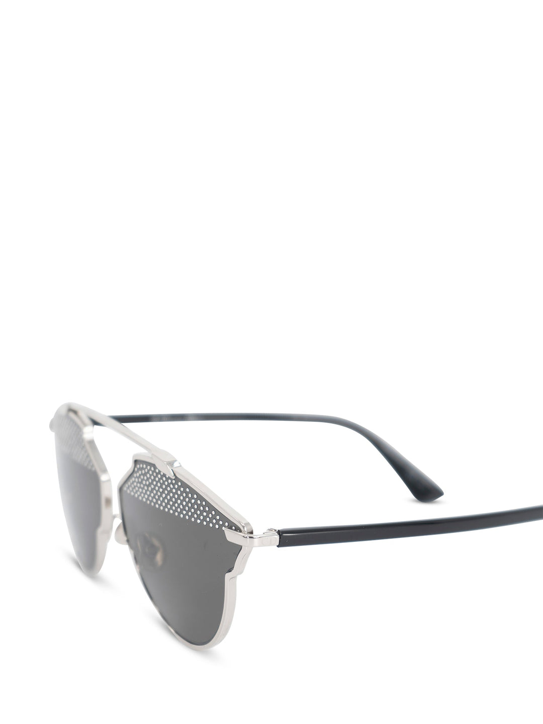 Christian Top quality Dior "Top quality Dior So Real S" Cat Eye Sunglasses Silver Black