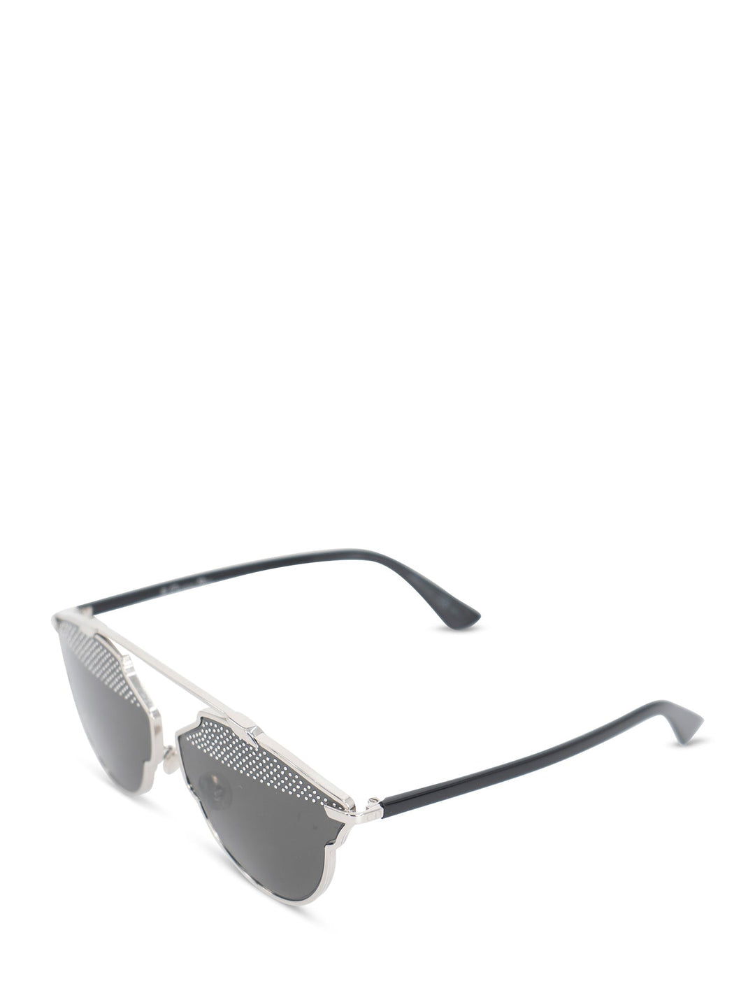 Christian Top quality Dior "Top quality Dior So Real S" Cat Eye Sunglasses Silver Black