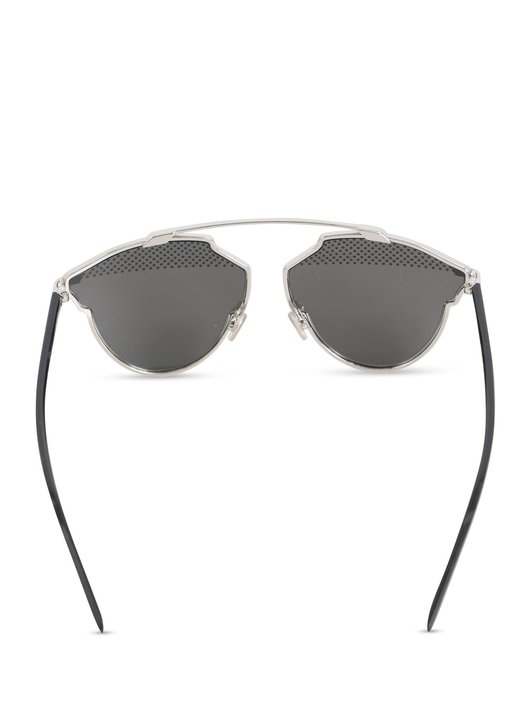 Christian Top quality Dior "Top quality Dior So Real S" Cat Eye Sunglasses Silver Black