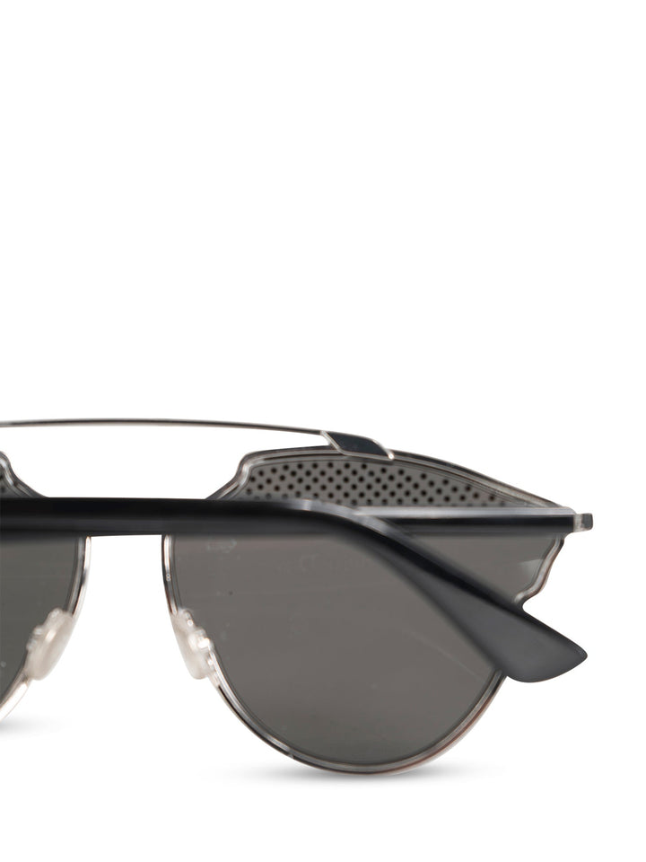 Christian Top quality Dior "Top quality Dior So Real S" Cat Eye Sunglasses Silver Black