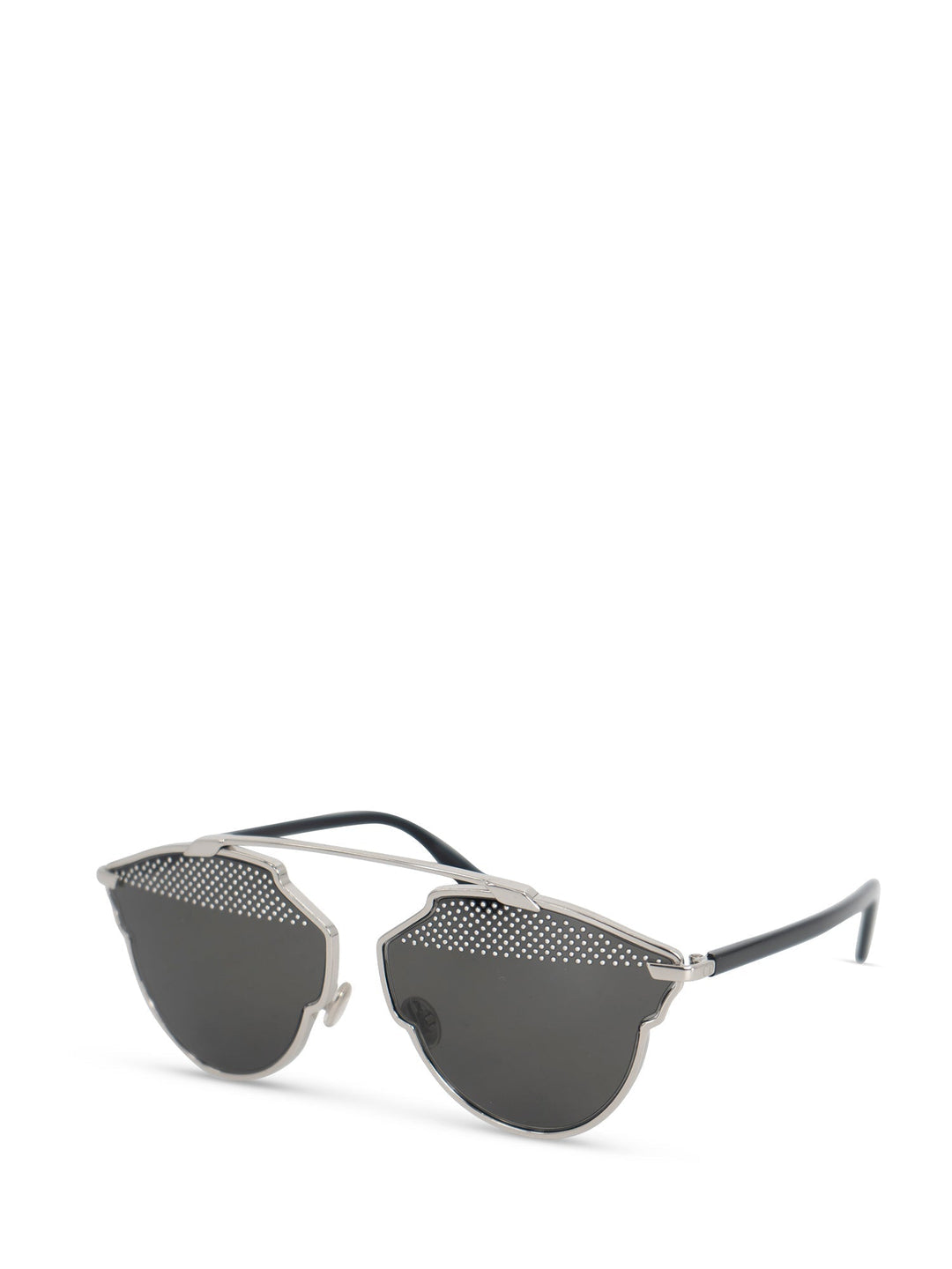Christian Top quality Dior "Top quality Dior So Real S" Cat Eye Sunglasses Silver Black