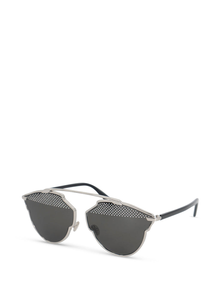 Christian Top quality Dior "Top quality Dior So Real S" Cat Eye Sunglasses Silver Black