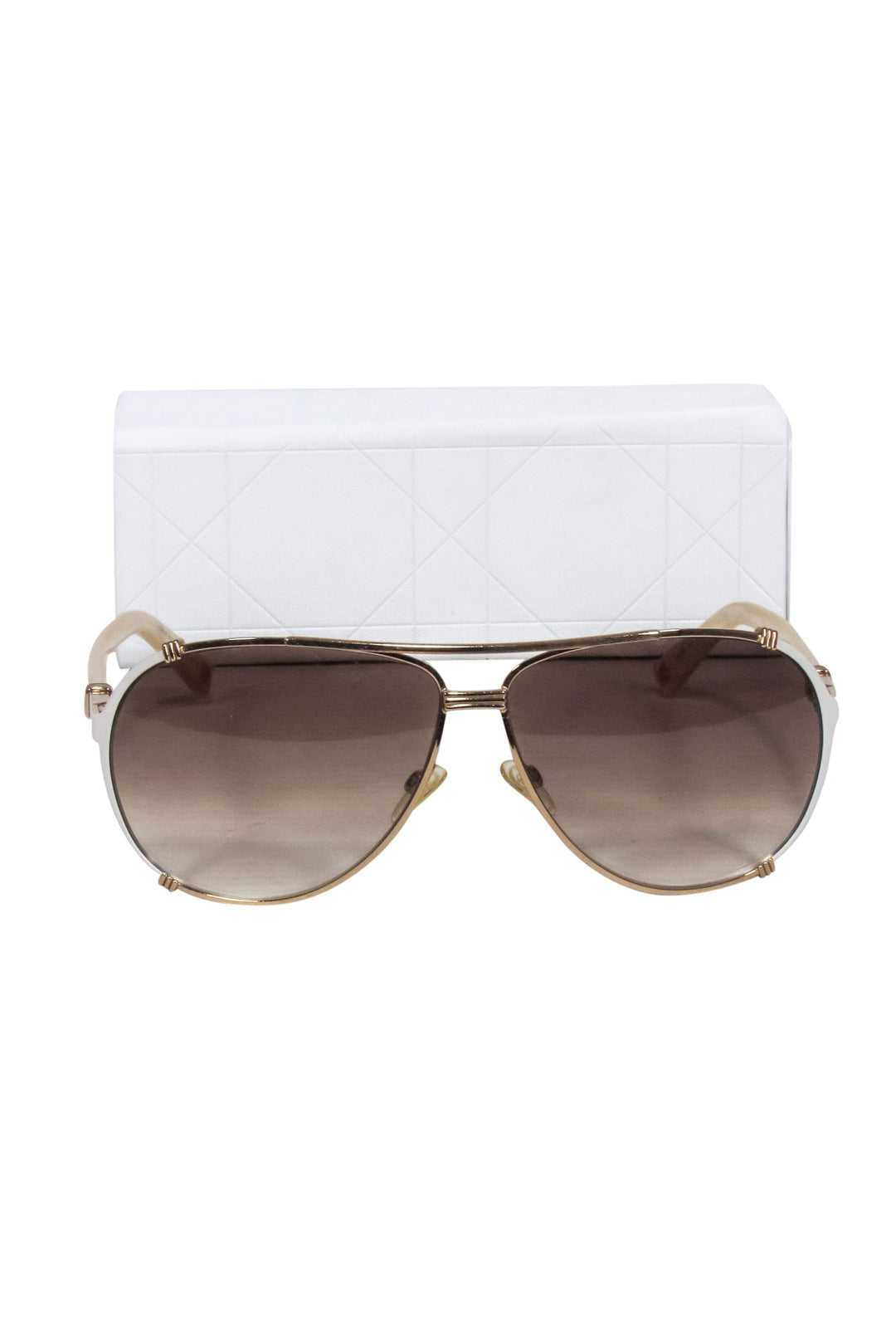 Christian Top quality Dior - Gold Aviator Sunglasses w/ Brown Lenses