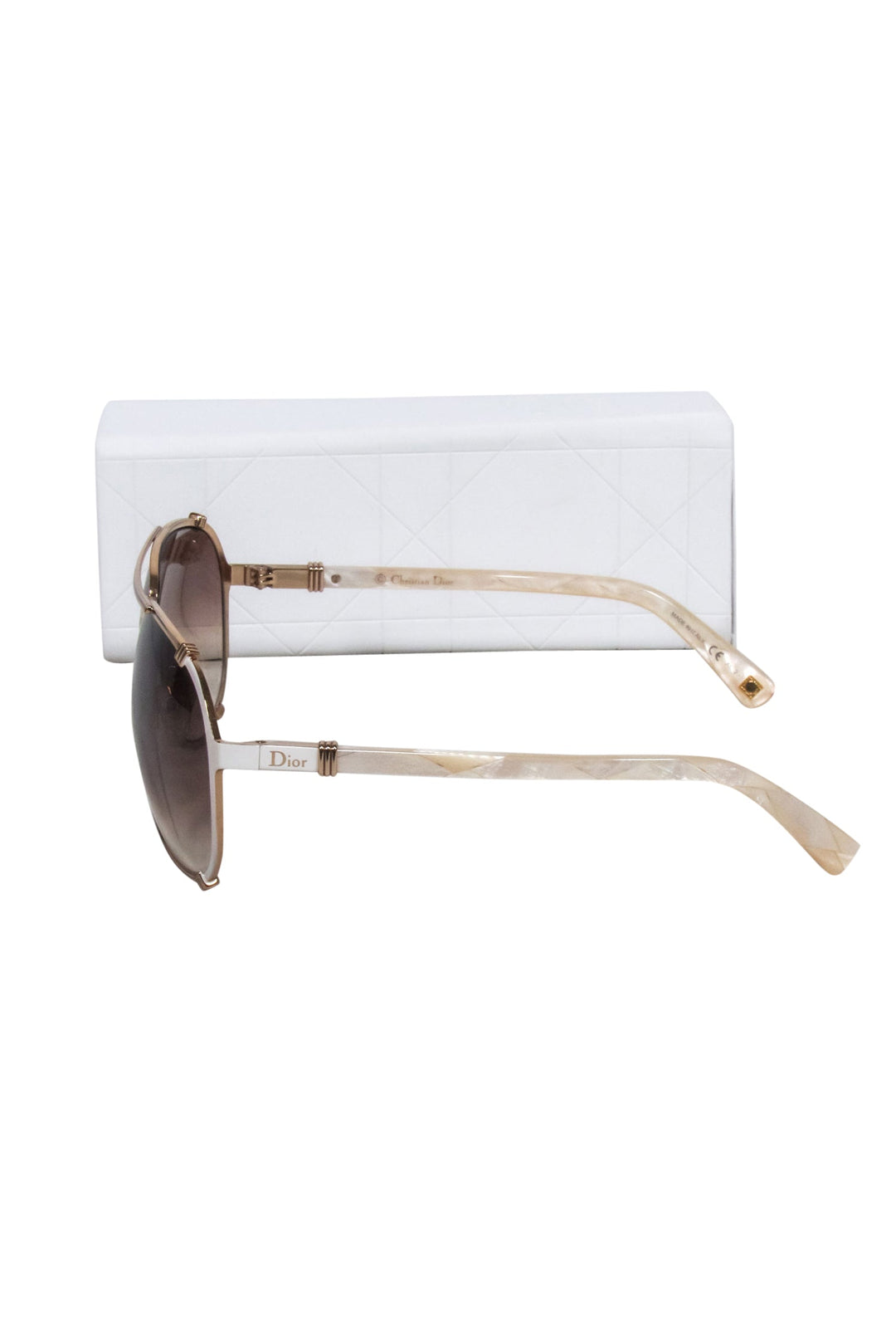 Christian Top quality Dior - Gold Aviator Sunglasses w/ Brown Lenses