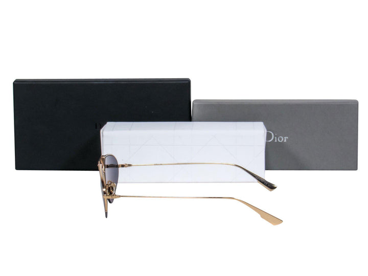 Christian Top quality Dior - Gold Thin Teardrop-Style Sunglasses w/ Cutouts