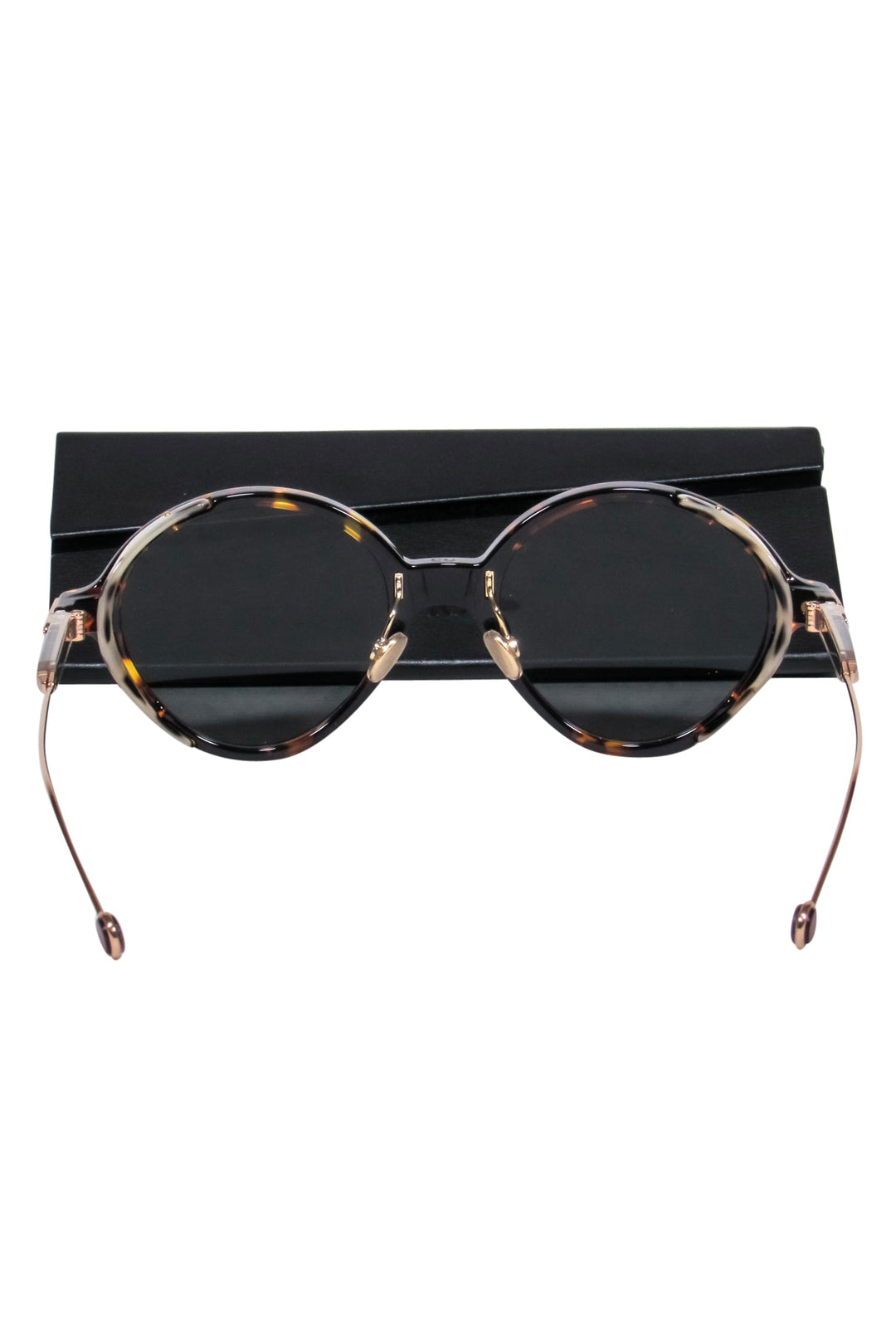 Christian Top quality Dior - Gold & Two-Tone Tortoiseshell Sunglasses w/ Pink Mirrored Lenses