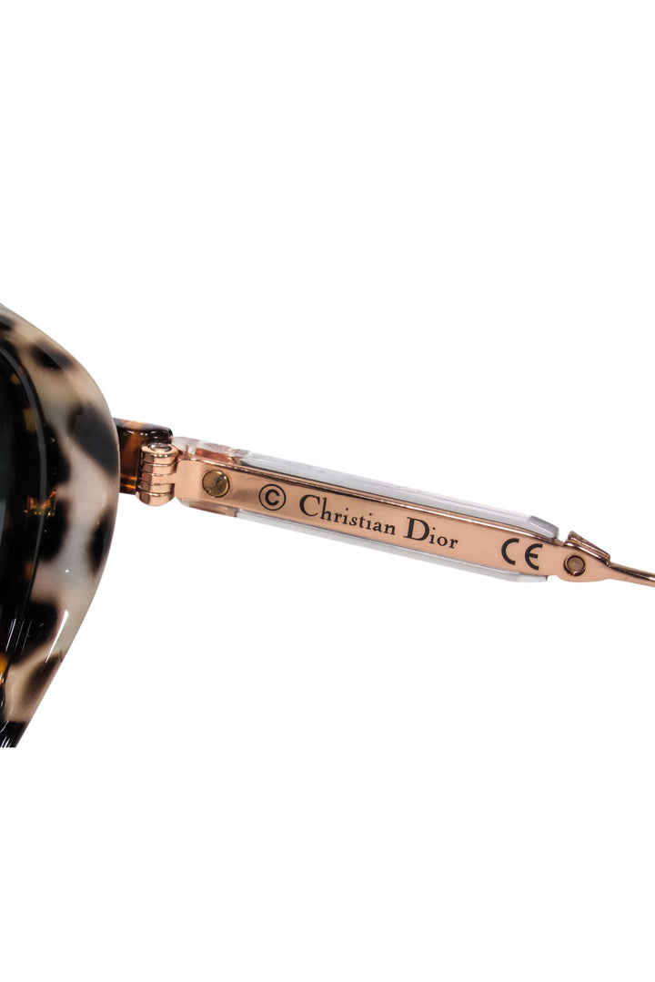 Christian Top quality Dior - Gold & Two-Tone Tortoiseshell Sunglasses w/ Pink Mirrored Lenses