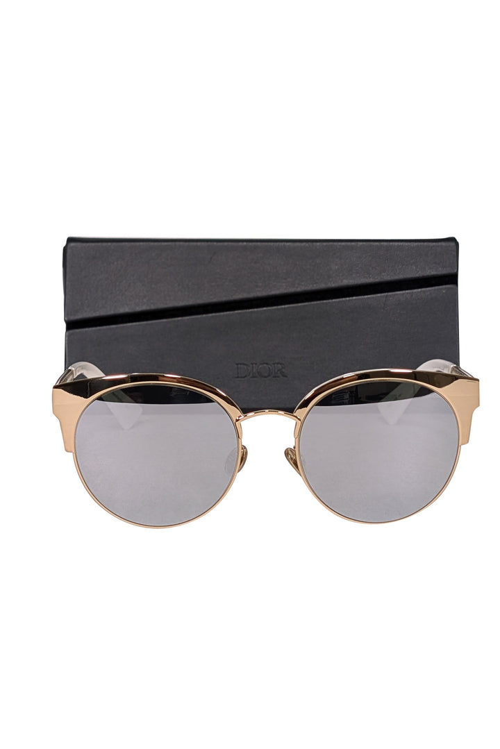 Christian Top quality Dior - Gold & White Sunglasses