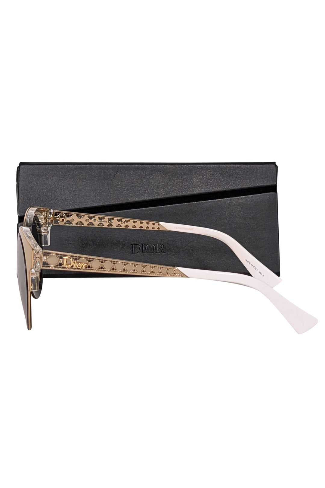 Christian Top quality Dior - Gold & White Sunglasses