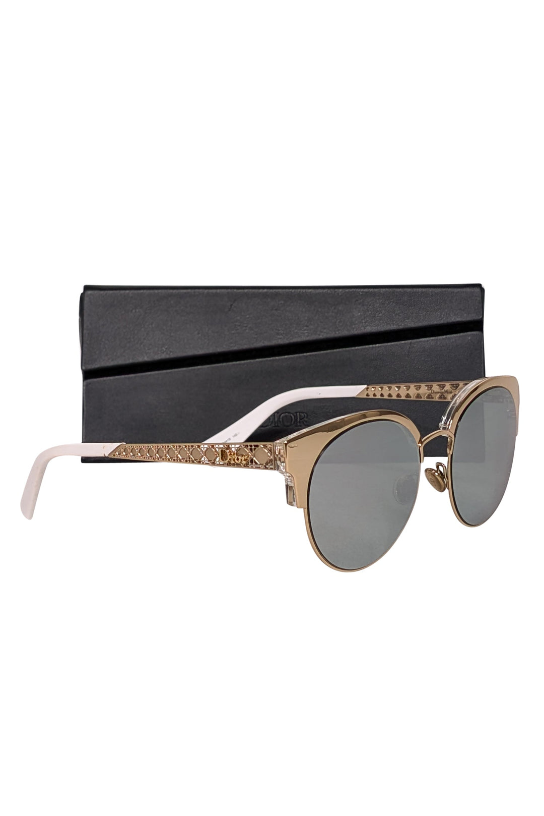 Christian Top quality Dior - Gold & White Sunglasses