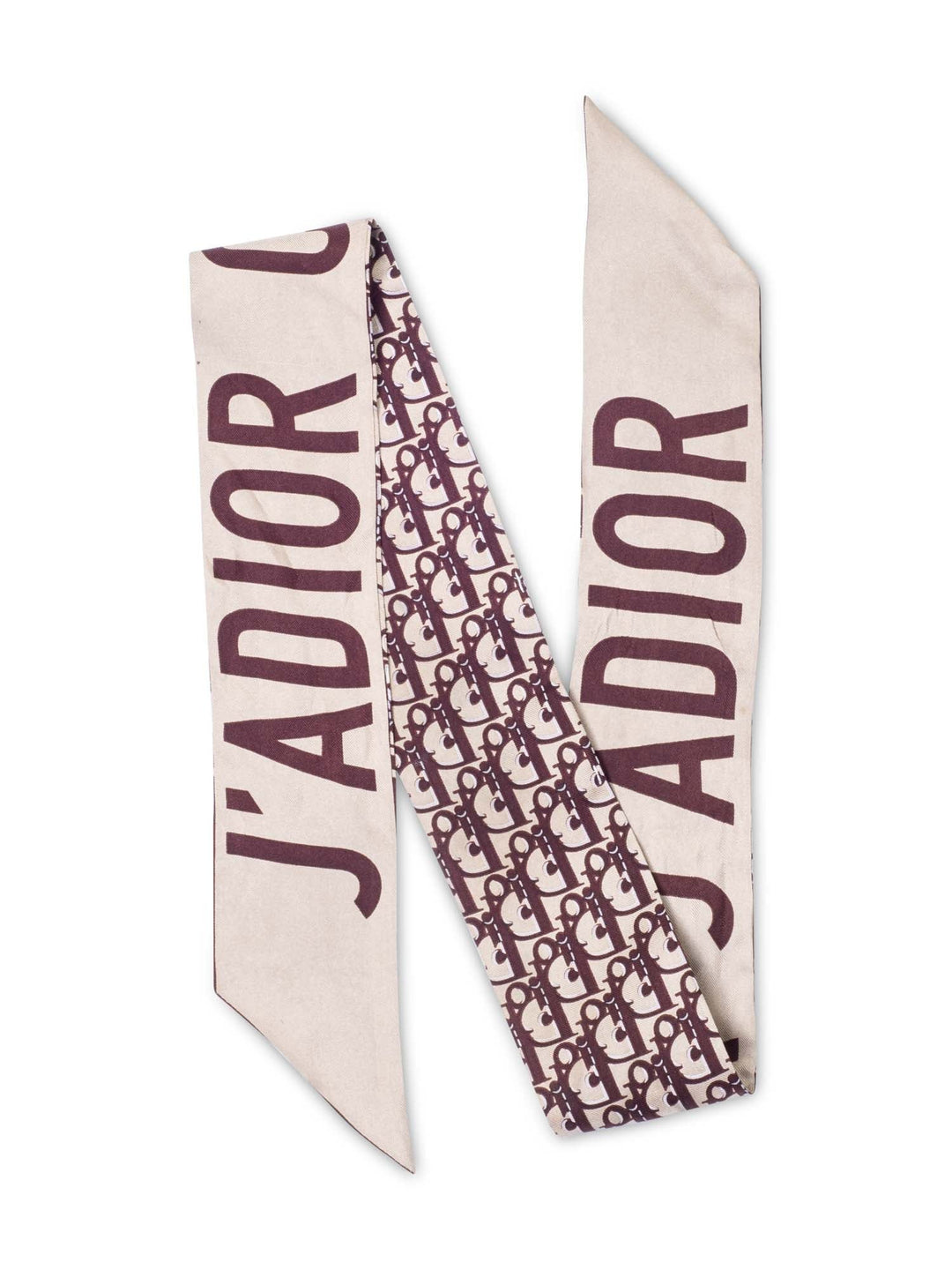 Christian Top quality Dior J'ATop quality Dior Logo Silk Twilly Scarf Burgundy Beige
