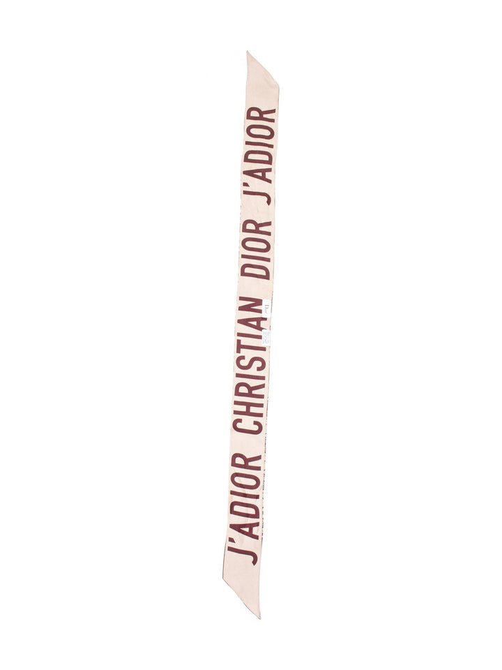 Christian Top quality Dior J'ATop quality Dior Logo Silk Twilly Scarf Burgundy Beige