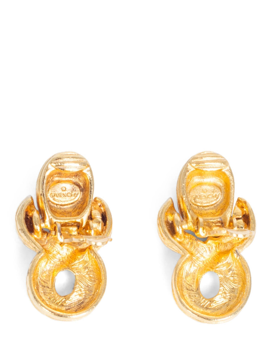 Christian Top quality Dior Logo Gripoix Clip On Earrings Gold Red