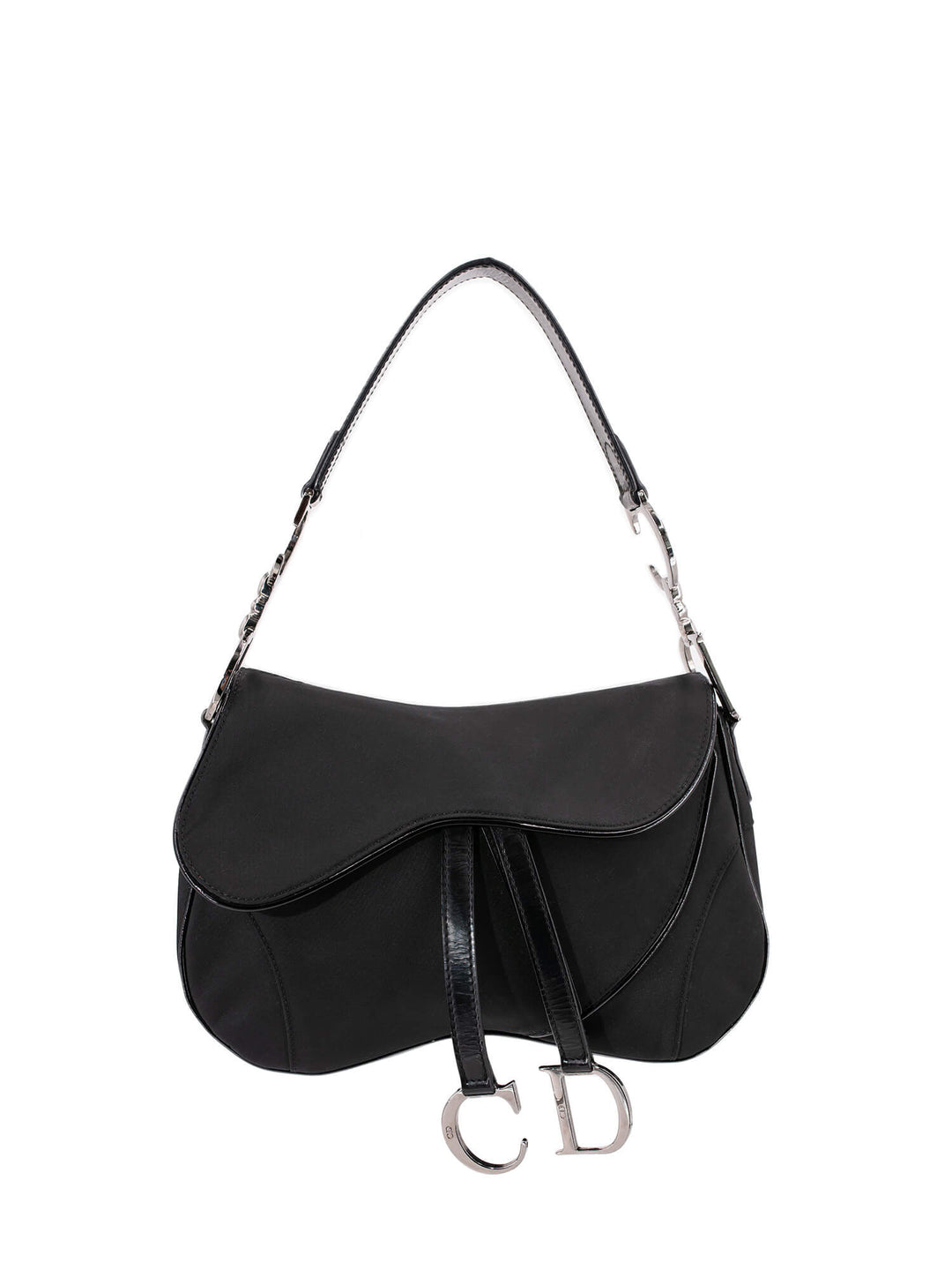 Christian Top quality Dior Nylon Double Saddle Bag Black