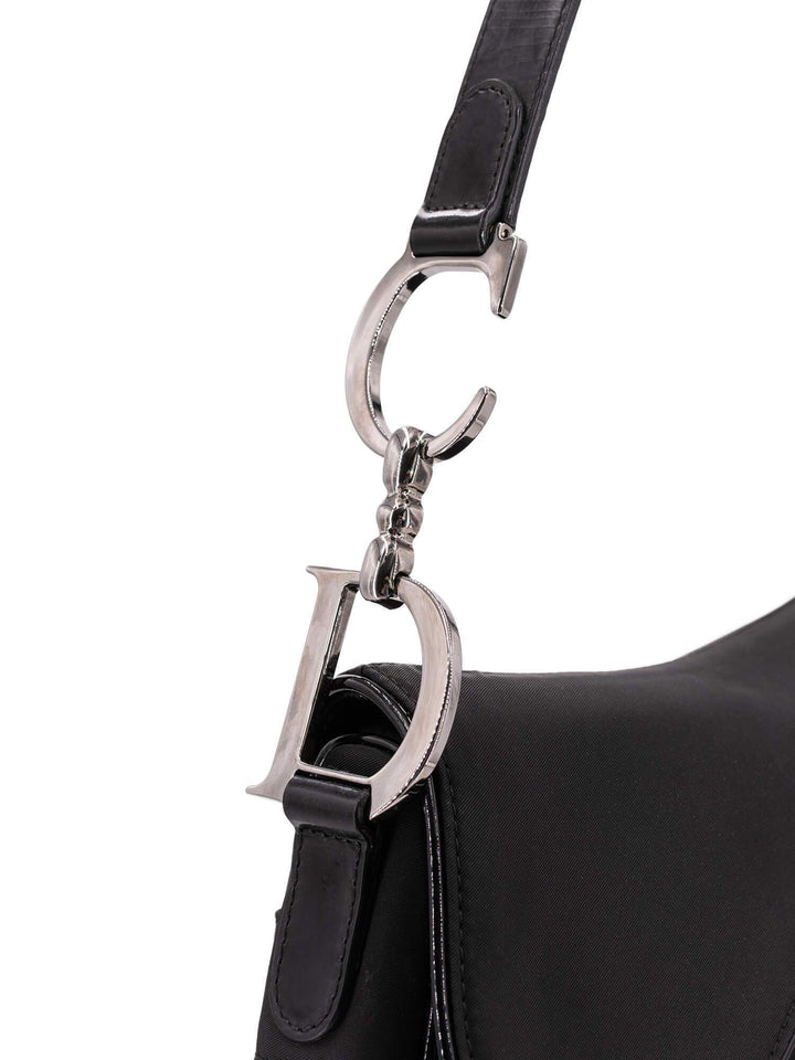 Christian Top quality Dior Nylon Double Saddle Bag Black