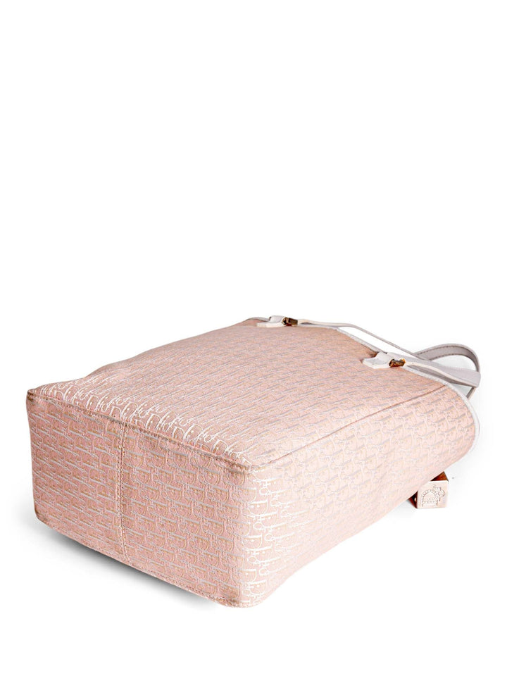 Christian Top quality Dior Oblique Canvas Leather Shopper Bag Pink White